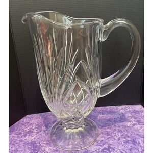 Gorham Rosewood Crystal Pitcher Cut Glass 1999 Heavy Vintage Elegant Wedding